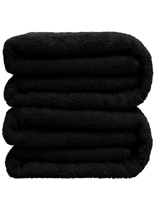 BC BARE COTTON منشفة فاخرة بجودة الفنادق والمنتجعات الصحية، تجف بسرعة 100% قطن تركي 700 GSM، منشفة صديقة للبيئة، للحمام، منشفة استحمام كبيرة بحواف دوبى 35 × 70 (طقم منشفة باللون الأسود) - Image 4
