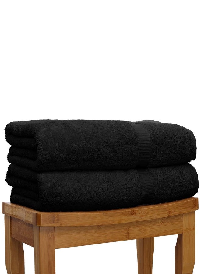 BC BARE COTTON منشفة فاخرة بجودة الفنادق والمنتجعات الصحية، تجف بسرعة 100% قطن تركي 700 GSM، منشفة صديقة للبيئة، للحمام، منشفة استحمام كبيرة بحواف دوبى 35 × 70 (طقم منشفة باللون الأسود) - Image 5