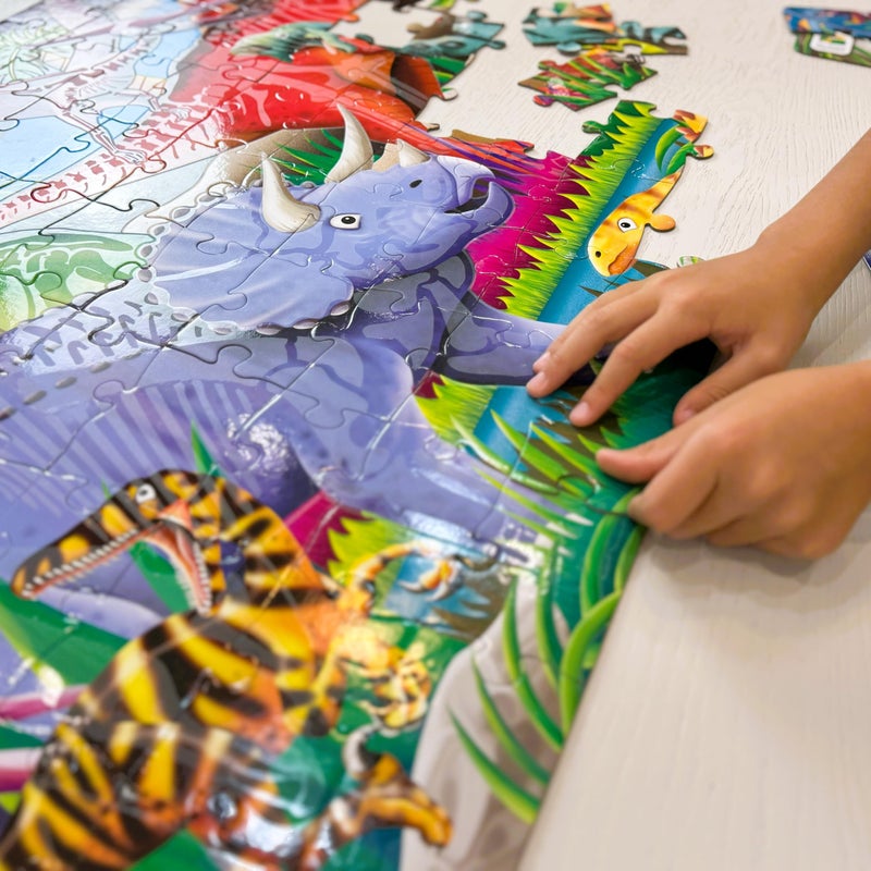 The Learning Journey Puzzle Doubles Glow in the Dark - Dinos - 100 Piece Glow in the Dark Preschool Puzzle (3 x 2 feet) - Educational Gifts for Boys & Girls Ages 3 and Up (787533) - Image 5