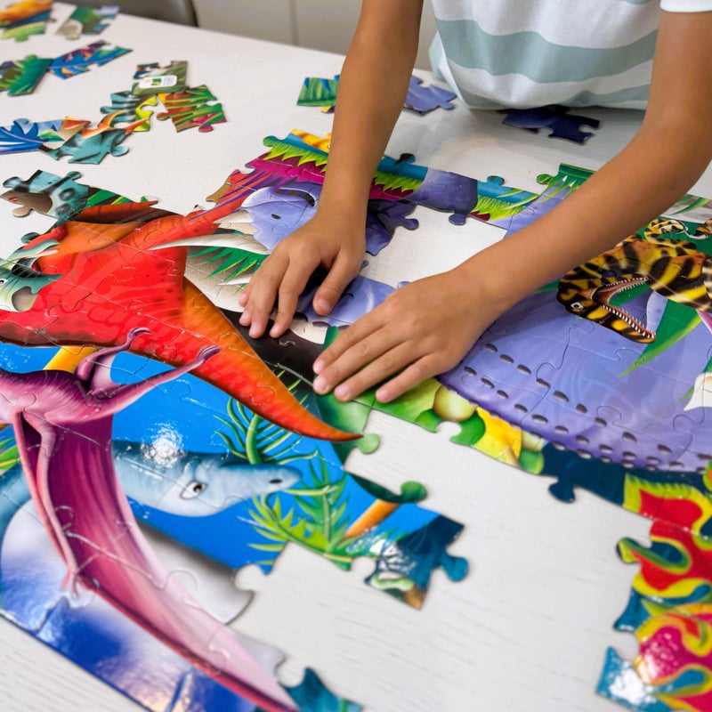 The Learning Journey Puzzle Doubles Glow in the Dark - Dinos - 100 Piece Glow in the Dark Preschool Puzzle (3 x 2 feet) - Educational Gifts for Boys & Girls Ages 3 and Up (787533) - Image 4