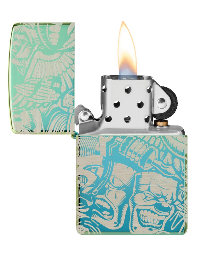 Zippo 48410 49191 Tattoo Theme Design High Polish Teal Windproof Lighter - Image 3
