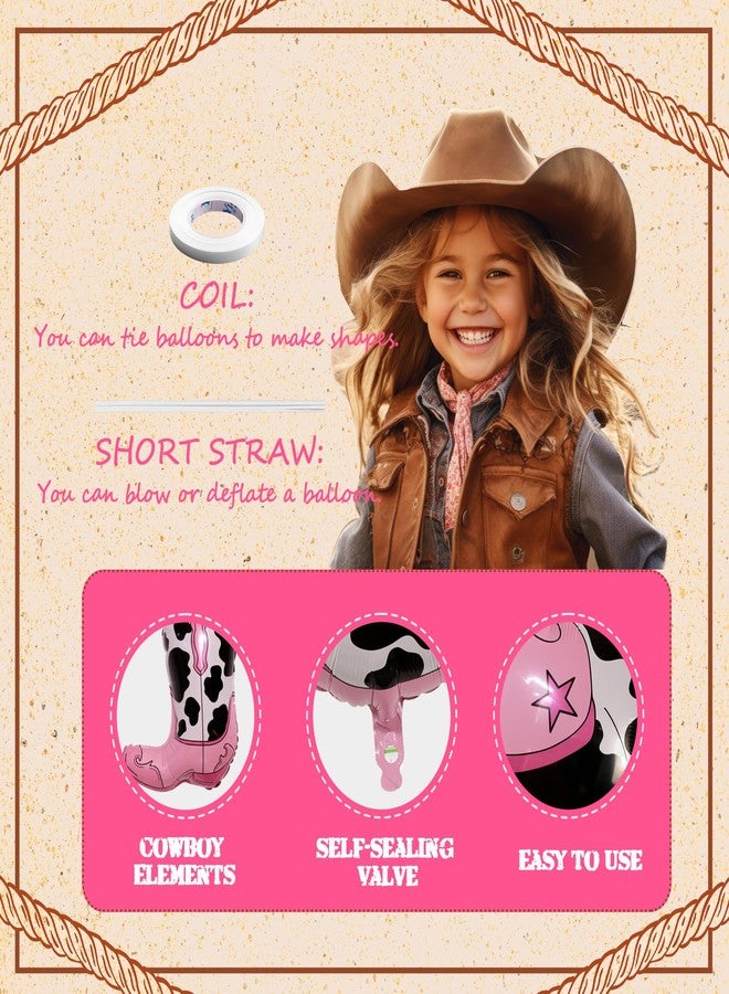 KHC-KHF Western-Balloons Cowboy-Balloon 8PCS Large Cowboy Cowgirl Hat Boot Foil Balloons Western Birthday Party Rodeo Bachelorette Decorations Supply - Image 4