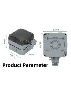 Generic Outdoor Waterproof Switched Socket 13a Outdoor Weatherproof Plug Socket Box Ip66 Wall Electrical Outlets With Cover Applies To Garden & External (Single Socket)  - Image 2