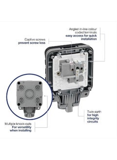Generic Outdoor Waterproof Switched Socket 13a Outdoor Weatherproof Plug Socket Box Ip66 Wall Electrical Outlets With Cover Applies To Garden & External (Single Socket)  - Image 5