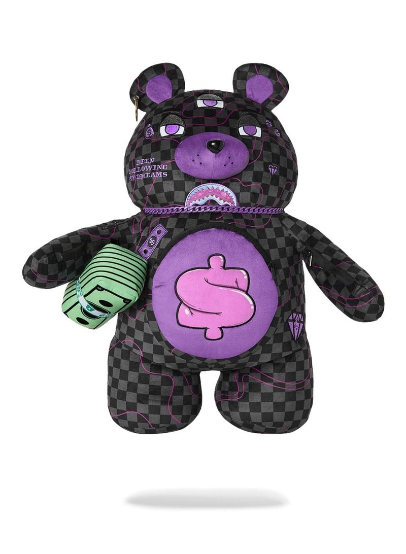 SPRAYGROUND PURPLE SLIME TAKEOVER MONEYBEAR BACKPACK - Image 1