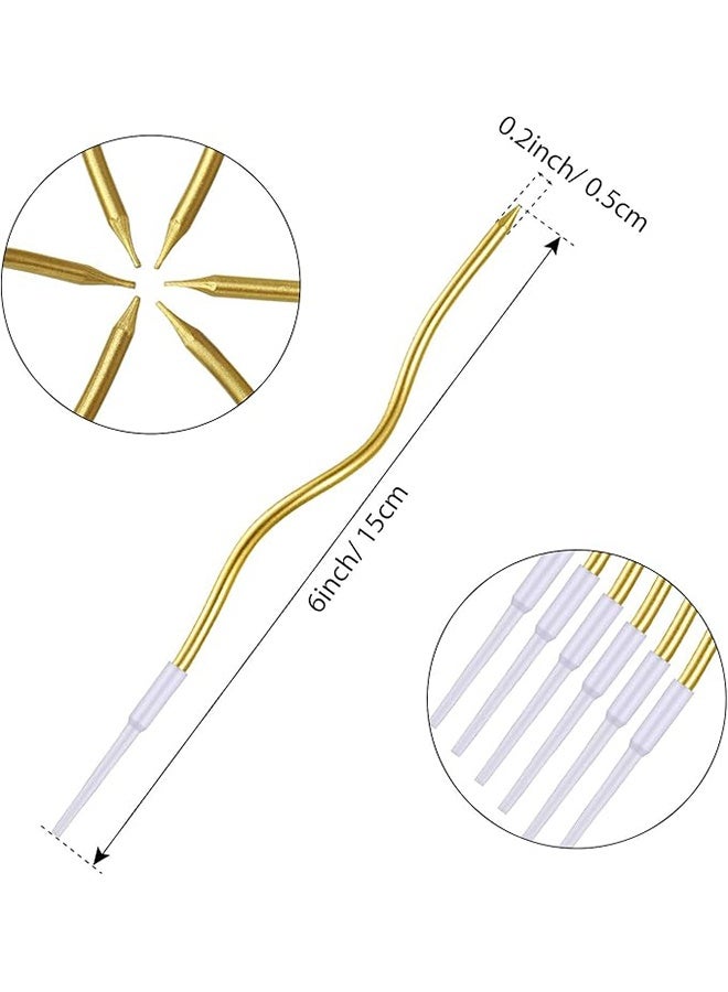 Happy D 6 Piece Gold Swirl Birthday Candles - Image 3