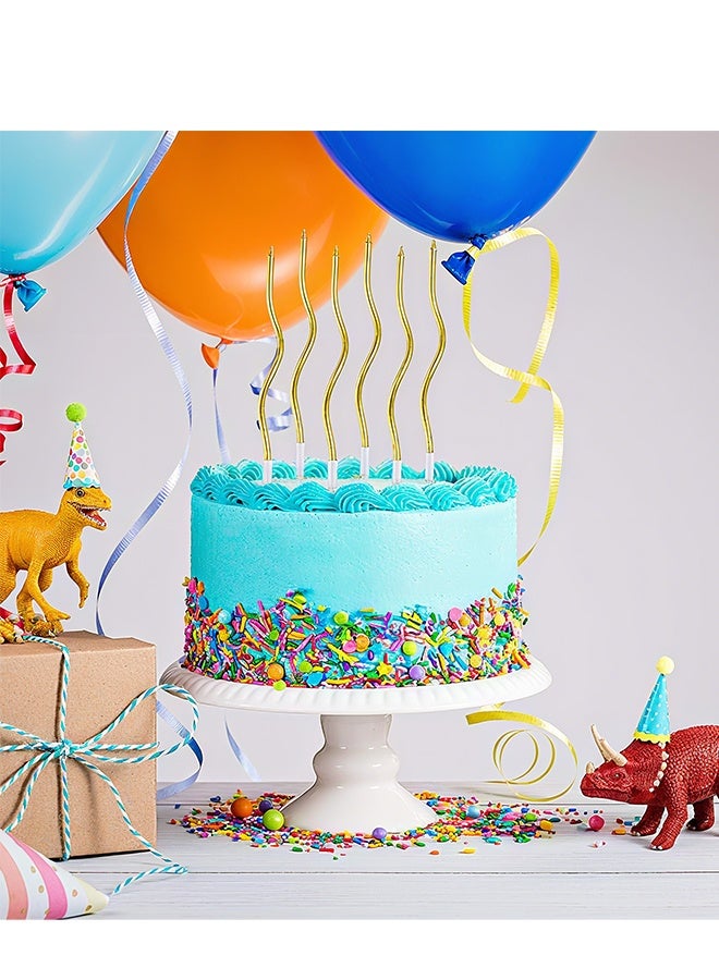 Happy D 6 Piece Gold Swirl Birthday Candles - Image 5