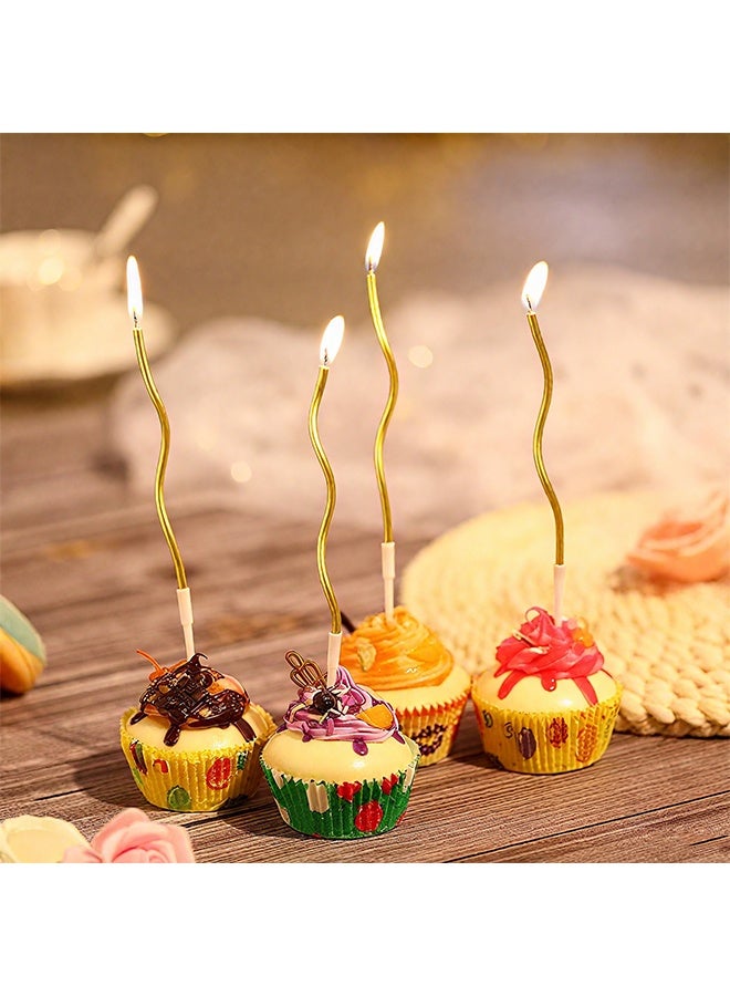 Happy D 6 Piece Gold Swirl Birthday Candles - Image 4