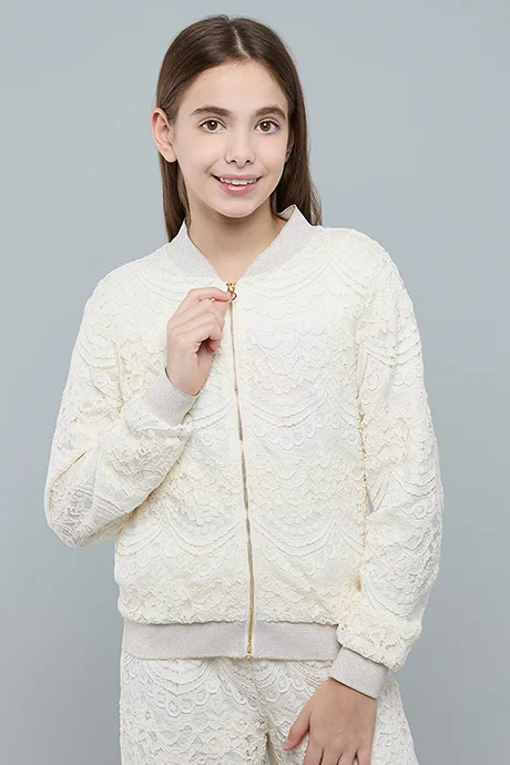 أر أند بي Laced Jacket with Zipper Closure