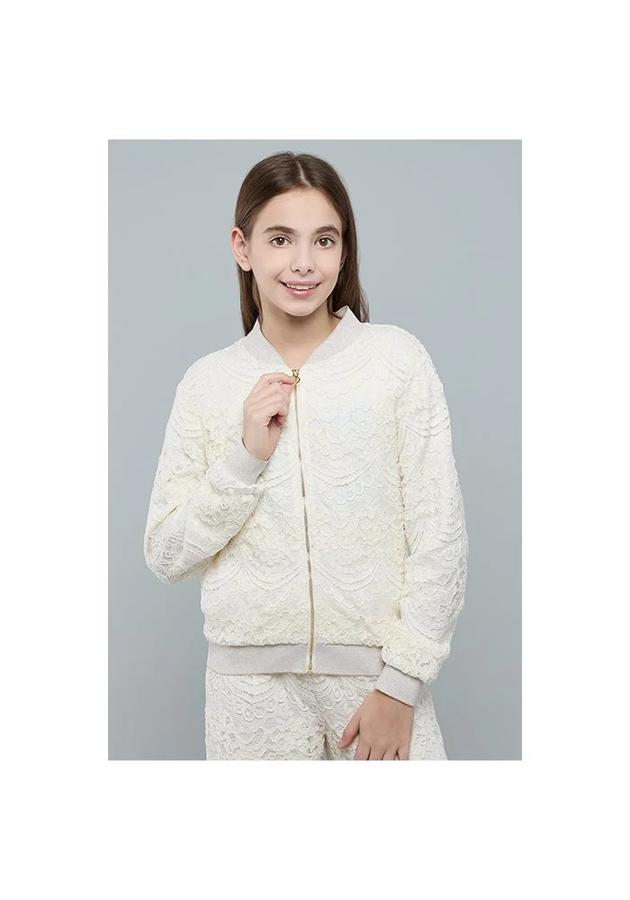 R&b Laced Jacket with Zipper Closure