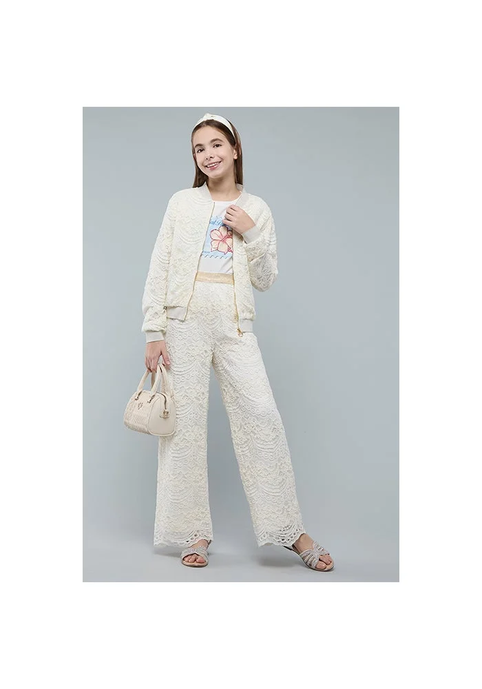 R&b Laced Jacket with Zipper Closure