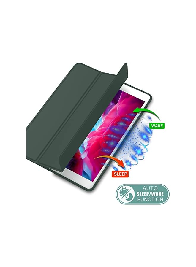 DUSALA iPad 9.7 Case (2018/2017 Model, 6th/5th Generation), Smart Cover with Pencil Holder and Soft Baby Skin Silicone Back and Full Body Protection, Auto Wake/Sleep Cover (Dark Green) - Image 5