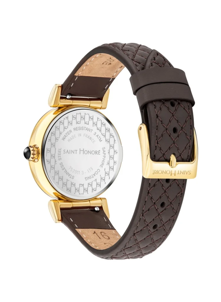 سانت هونور Saint Honore Paris Leather Analog Wrist Watch H SH OP752011 3AMTRM