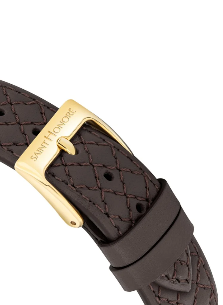 سانت هونور Saint Honore Paris Leather Analog Wrist Watch H SH OP752011 3AMTRM