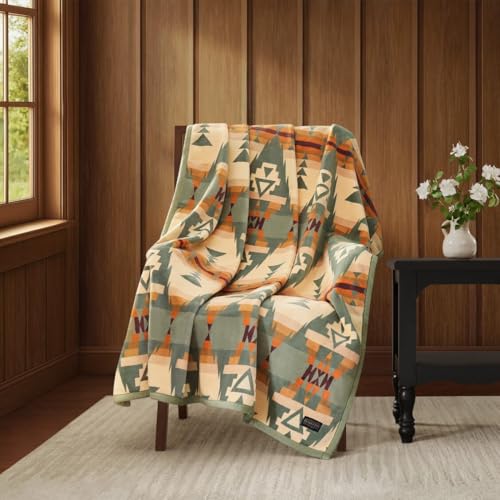 Pendleton Throw Blanket Soft Lightweight Decorative Blanket for Sofa, Couch, or Bed – Cozy Fall Throw Blanket for Living Room or Bedroom Decor and Gifts for Women, 50" x 70" (Green Multi) - Image 2