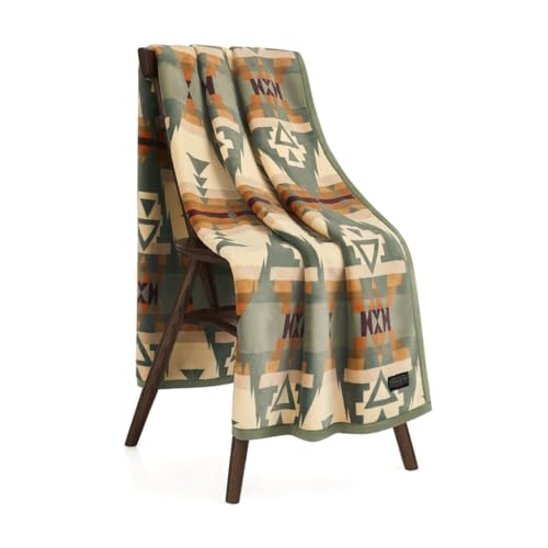 Pendleton Throw Blanket Soft Lightweight Decorative Blanket for Sofa, Couch, or Bed – Cozy Fall Throw Blanket for Living Room or Bedroom Decor and Gifts for Women, 50" x 70" (Green Multi) - Image 1