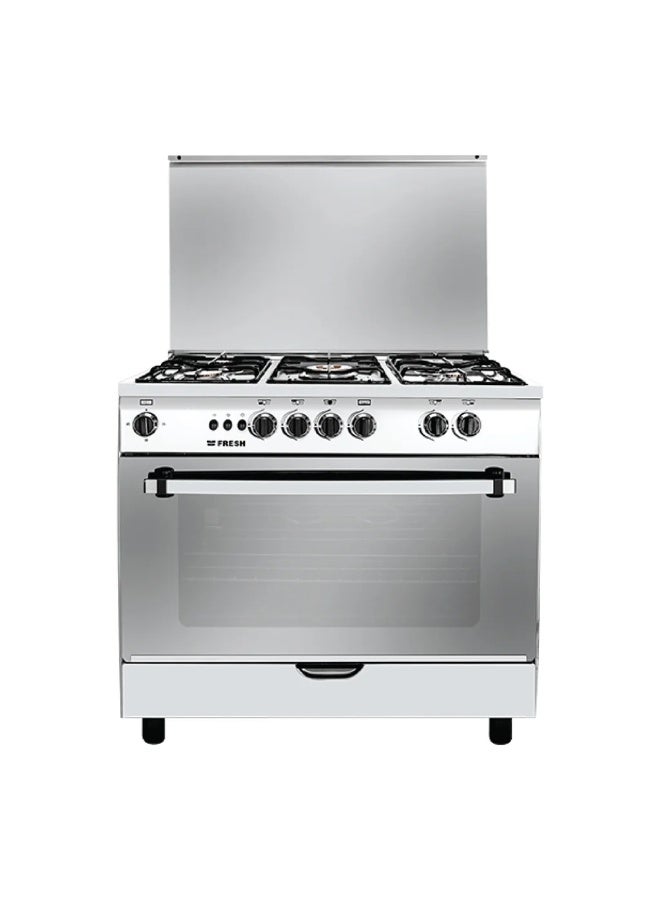 فريش جامبو بوتاجاز غاز، 5 شعلة، 85×90×60 سم، 6271 - فضي