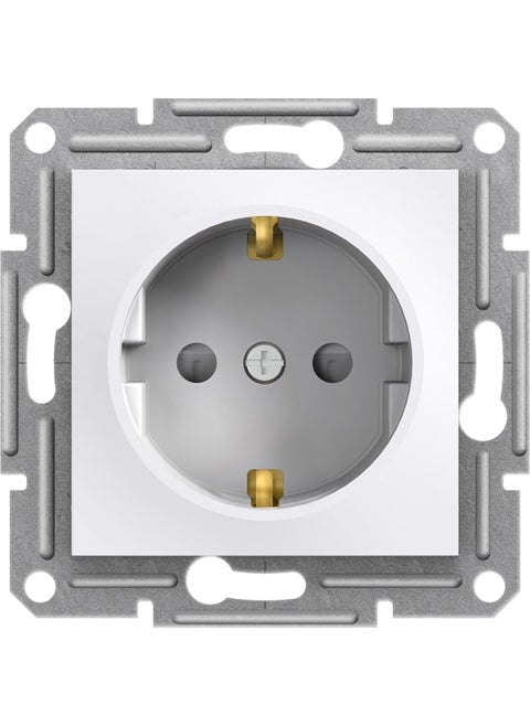 Asfora Child Proof Grounded Socket, 16A – White