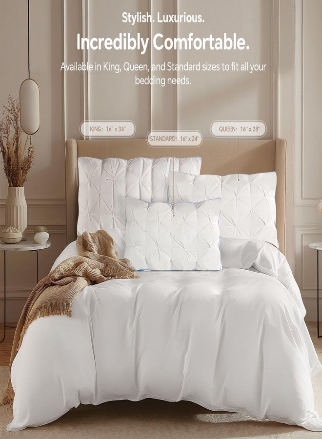 QUTOOL Luxury Hotel Goose Feather Pillow, 100% Cotton Cover, Soft Support Pillow, Suitable for Sleepers on The Back, Sides, and Stomach, Queen Size Bed Pillows Set of 2 - Image 5