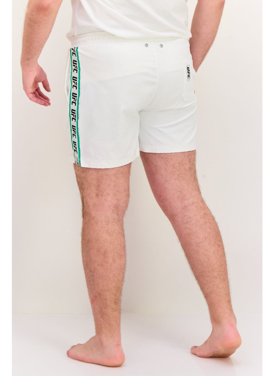 Ufc - Men Brand Logo Board Shorts, White Combo - Image 1