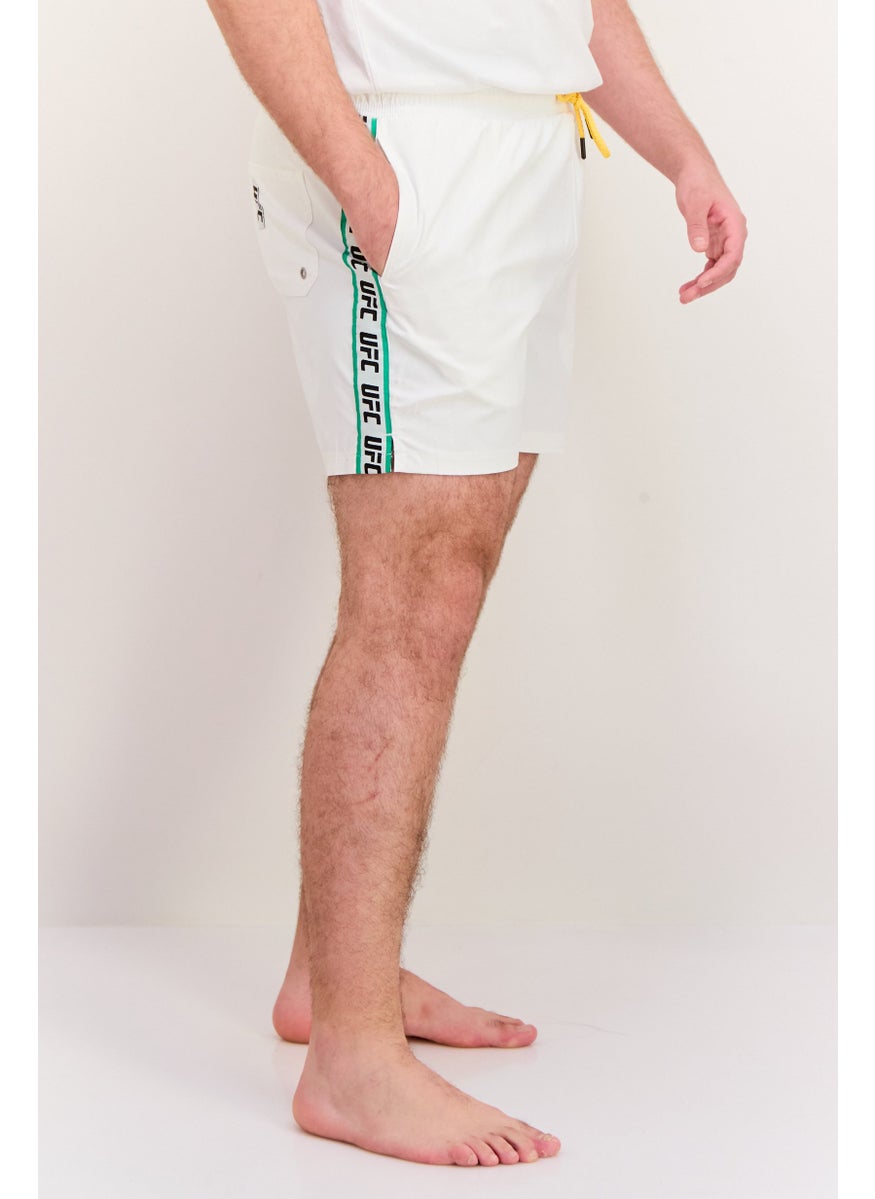 Ufc - Men Brand Logo Board Shorts, White Combo - Image 1