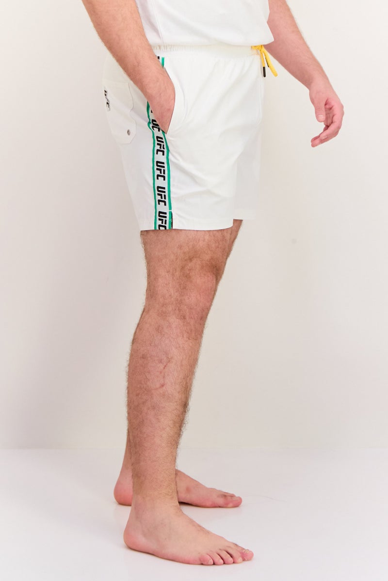 Ufc Men Brand Logo Board Shorts, White Combo - Image 2