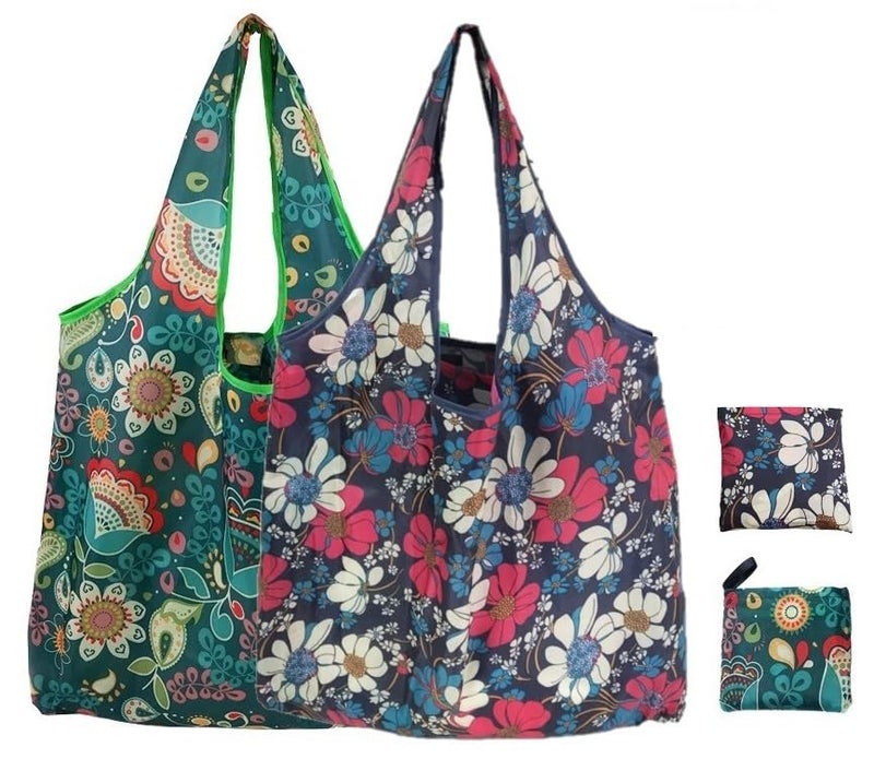 Elios Designer Pattern Reusable and Foldable Shopping Bag/Tote Hand Bag/Travel Bag/Grocery Bag | Heavy Duty, Eco Friendly | Compact, Lightweight and Convenient - Image 1