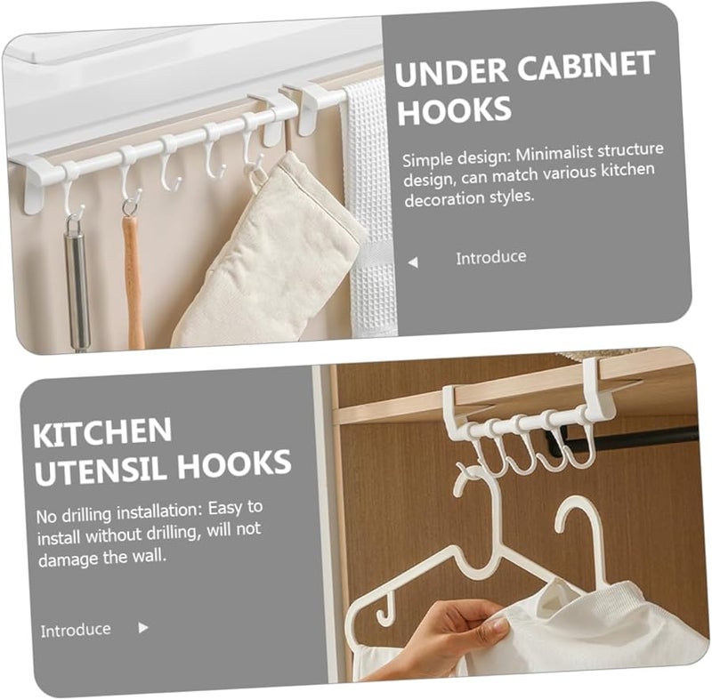 خطافات تحت الخزانة الثقيلة بدون حفر حامل أدوات المائدة تصميم أنيق سهولة التركيب تخزين متعدد الاستخدامات - Image 3