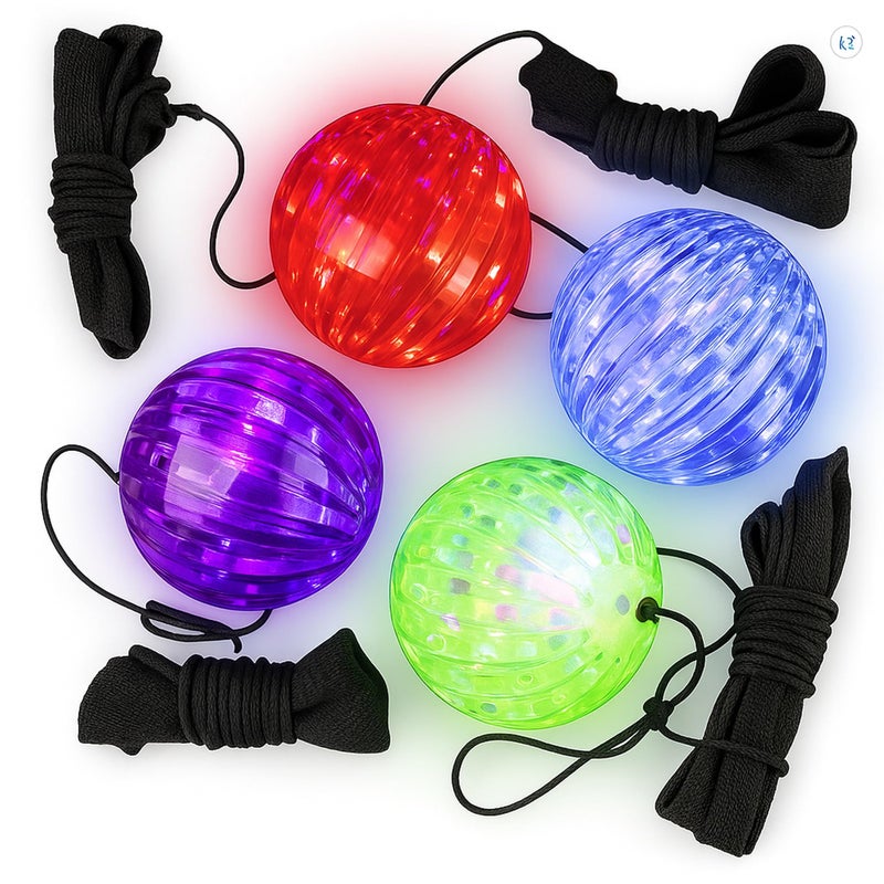 ArtCreativity Light Up Orbit Wrist Balls, Set of 4, Light up Balls with Flashing Lights and Elastic String, Orbit Ball Toy Glow in the Dark, Glow Toys Easter Party Favors for Kids Ages 3+ - Image 1