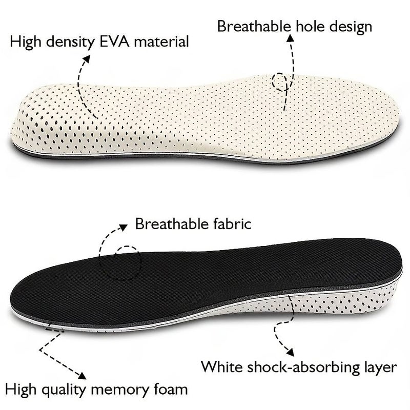 2pcs Black Heightening Insoles EVA Padding Breathable Elastic Comfort Men Women - Image 4