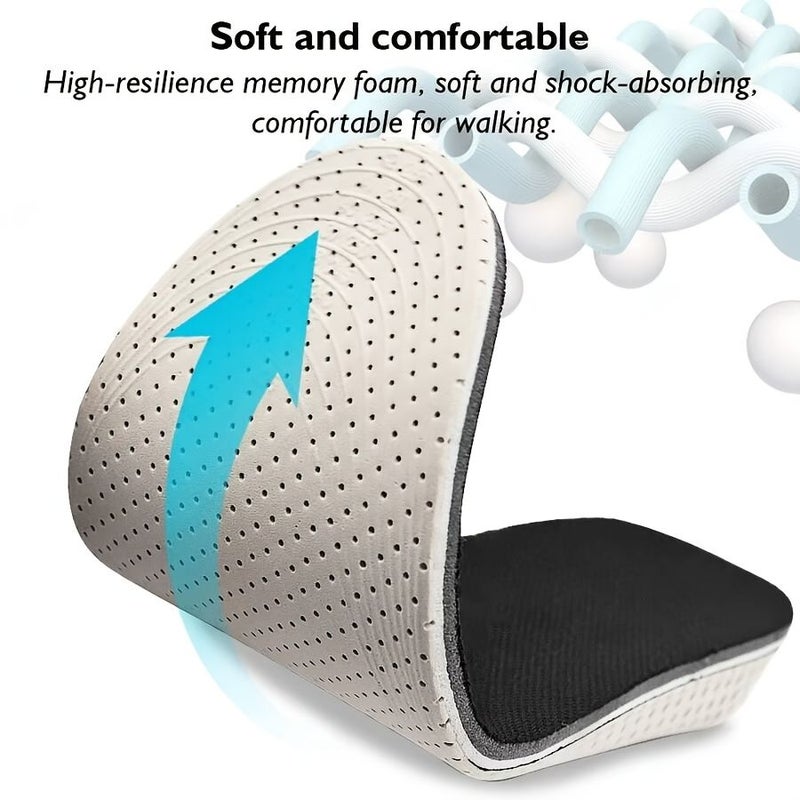 2pcs Black Heightening Insoles EVA Padding Breathable Elastic Comfort Men Women - Image 3