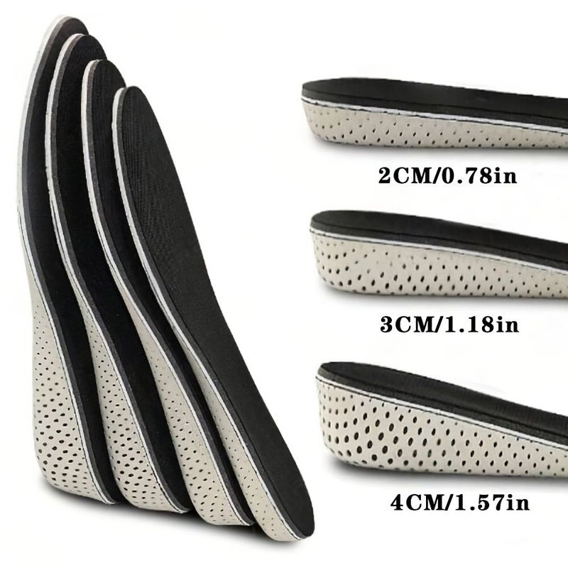 2pcs Black Heightening Insoles EVA Padding Breathable Elastic Comfort Men Women - Image 1