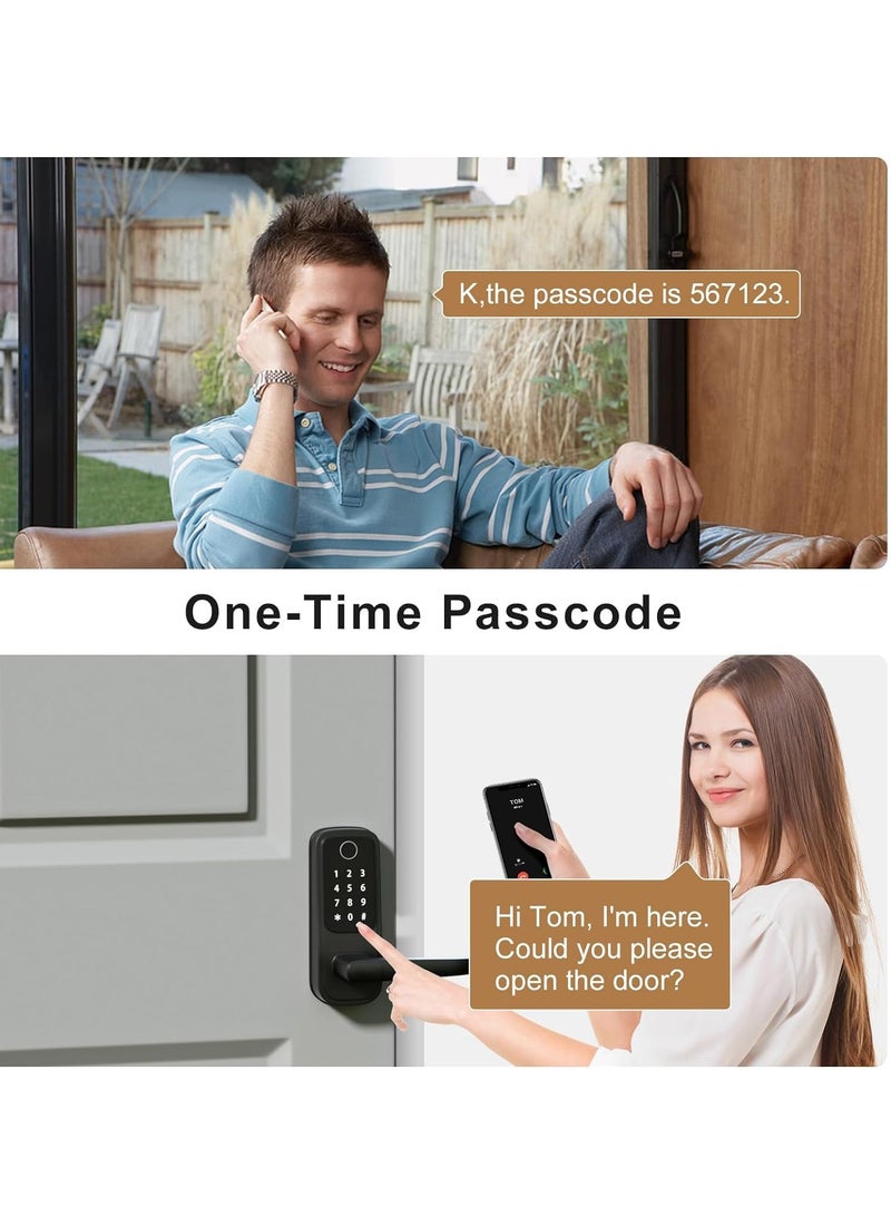 SYOSI Smart Door Lock,5-in-1 Keyless Entry Door Lock with Handle,Keypad Door Lock Support WiFi & APP Control,Biometric Fingerprint Door Lock Digital Electronic Door Lock for Front Door Hotel Office Home - Image 5