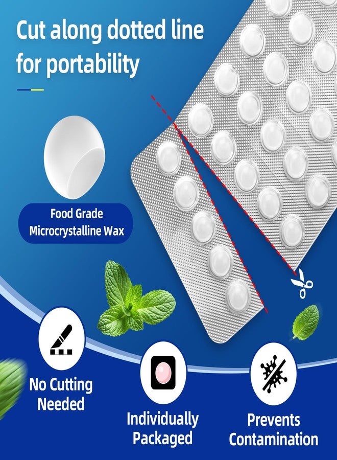 Bopika Hemispherical Orthodontic Wax Dots for Braces - 120 Pre-Cut Mint Dental Wax - PFAS & PTFE Free, Individually Wrapped - Clean & Mess-Free Braces Care for Poking Wires - Image 2