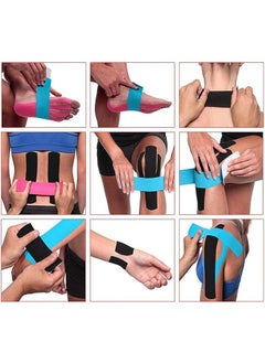 Ant 4 Rolls Waterproof Breathable Kinesiology Tape, Athletic Elastic Kneepad Muscle Pain Relief Knee Taping for Gym Fitness Running Tennis Swimming Football (Black, Skin, Pink, Light Blue)  - Image 4