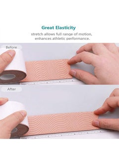 Ant 4 Rolls Waterproof Breathable Kinesiology Tape, Athletic Elastic Kneepad Muscle Pain Relief Knee Taping for Gym Fitness Running Tennis Swimming Football (Black, Skin, Pink, Light Blue)  - Image 2