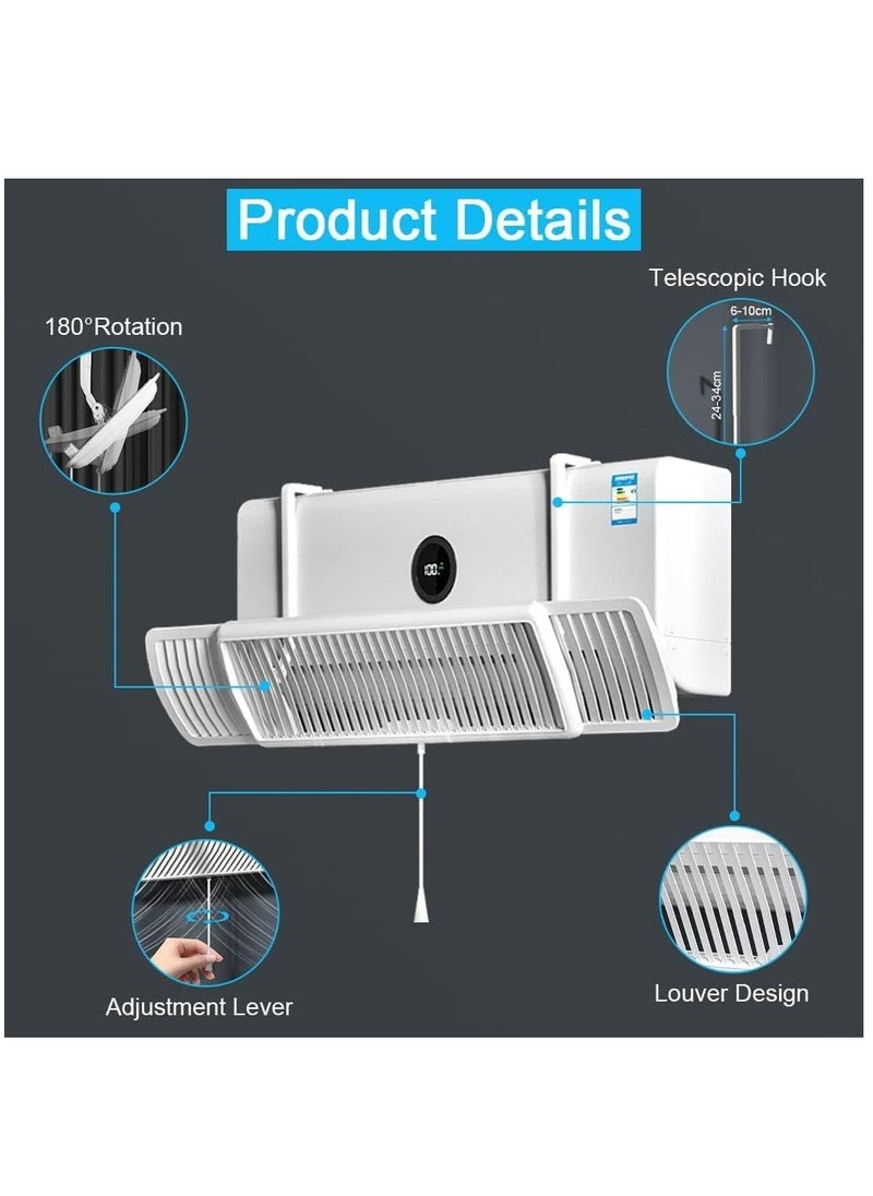 Adjustable  Air Conditioner Deflector – Telescopic Wind Shield for Optimized Airflow Control, Home Cooling Air Baffle for AC Vents