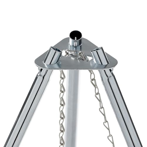 Coleman Tripod Campfire Grill & Lantern Hanger, Grill Grate with Adjustable Height for Cooking Over Fire, Steel Firepit Cooking Rack - Image 4