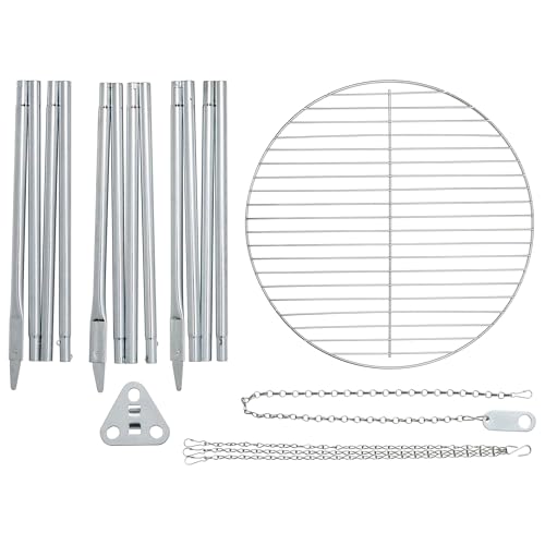 Coleman Tripod Campfire Grill & Lantern Hanger, Grill Grate with Adjustable Height for Cooking Over Fire, Steel Firepit Cooking Rack - Image 3