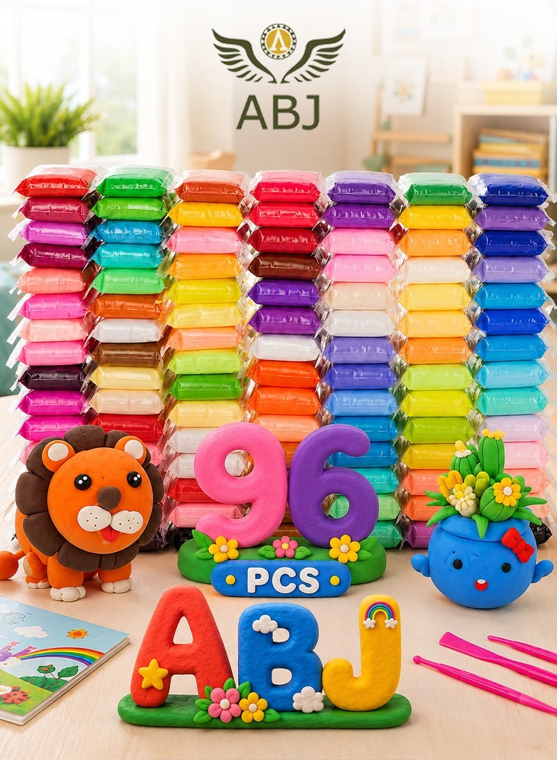 ABJ 96 Colors Polymer Clay Kit for Kids & Adults, Oven Bake Modeling Clay Set with Sculpting Tools, Non-Toxic Soft Molding Clay for DIY Crafts, Jewelry Making, School Projects & Art Supplies - Image 1