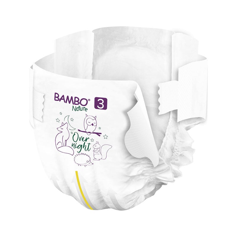 Bambo Nature Hypoallergenic Overnight Baby Diapers  Eco-Labelled Overnight Diapers  Totally Chlorine-Free  Skin Friendly  Super Absorbent - Size 3 (26 Count) - Image 2
