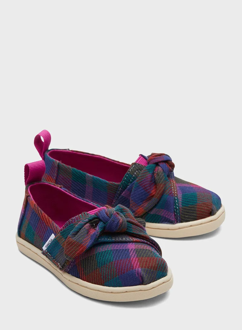 TOMS Kids Bow Slip On Ballerinas