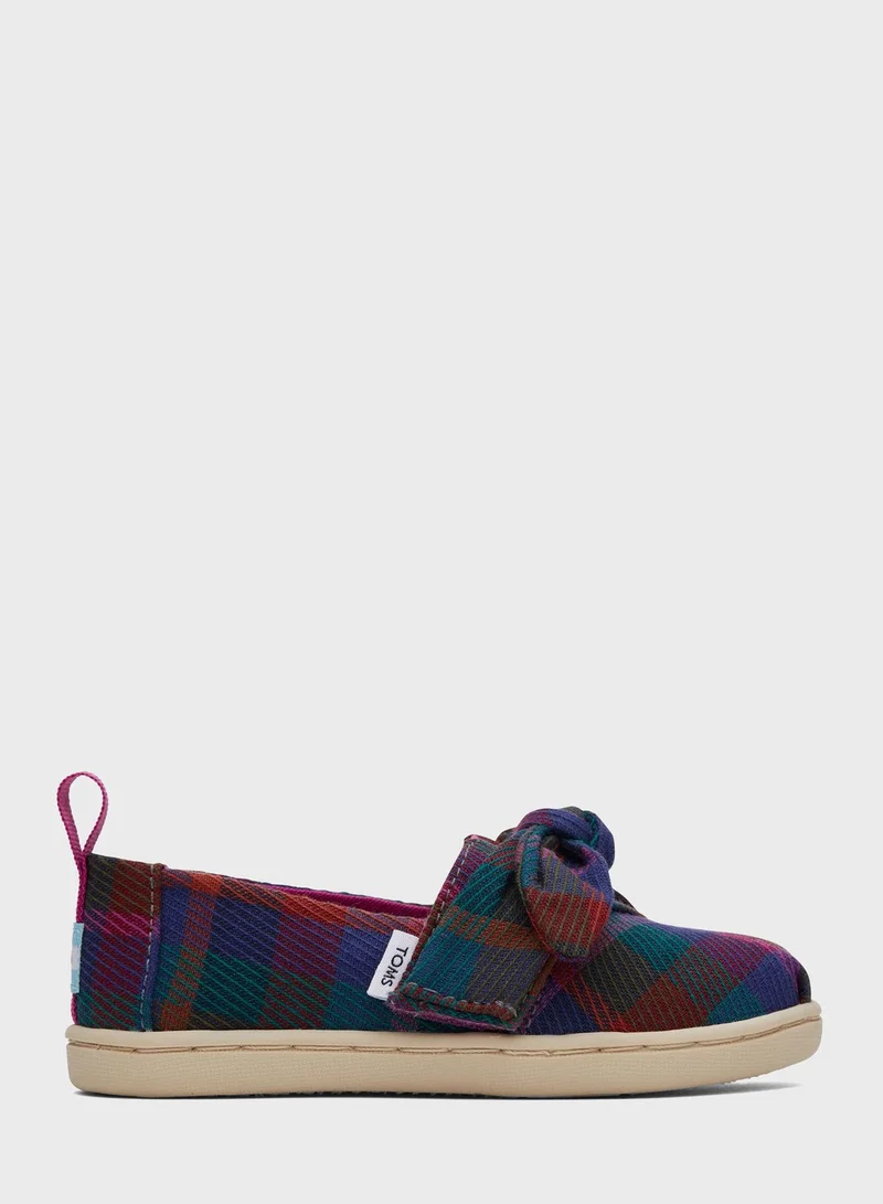 TOMS Kids Bow Slip On Ballerinas