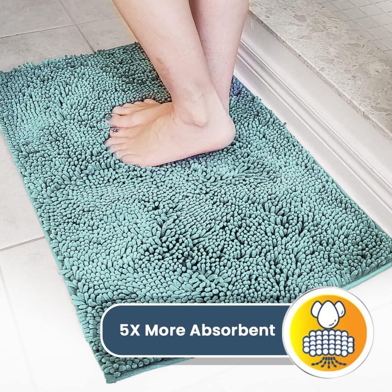 Muddy MatÂ® | Super Absorbent Door Mat Indoor, Microfiber Quick Dry Chenille Entryway Rug, Non-Slip Front Door Mat, Indoor Mats for Entryway, Machine Washable Pet Rug, Seafoam Green 30"x19" - Image 3
