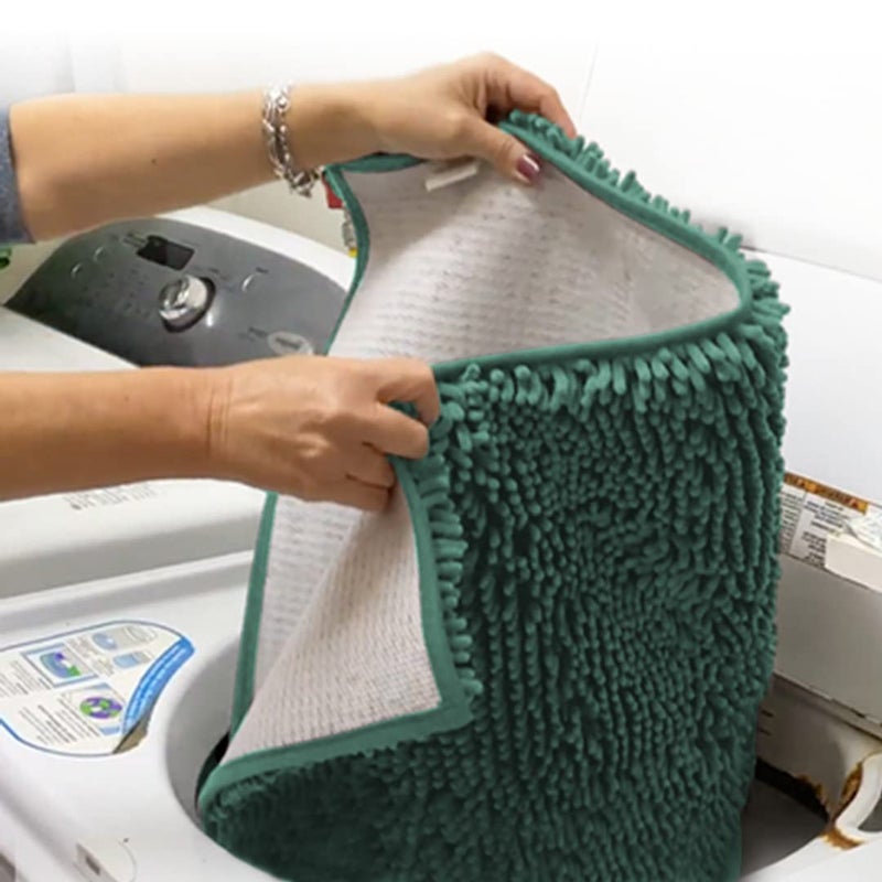 Muddy MatÂ® | Super Absorbent Door Mat Indoor, Microfiber Quick Dry Chenille Entryway Rug, Non-Slip Front Door Mat, Indoor Mats for Entryway, Machine Washable Pet Rug, Seafoam Green 30"x19" - Image 5