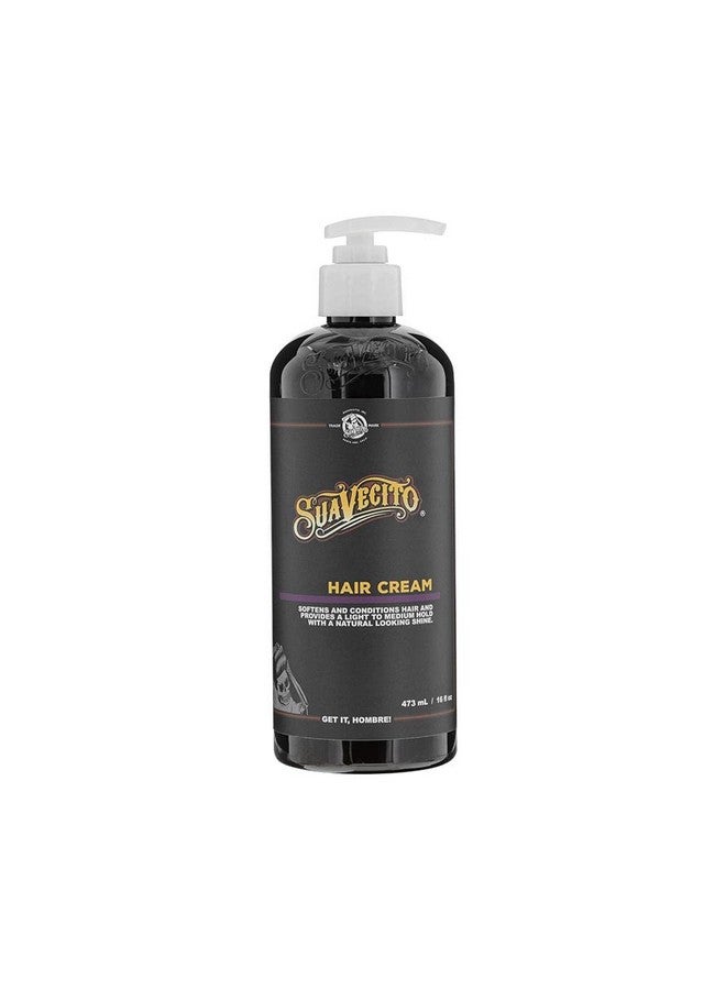 Suavecito Hair Cream Pump Bottle Medium Shine All Day Light Hold (16 oz) - Image 1