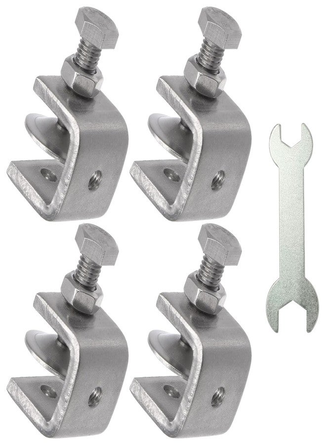 Vietrey Stainless Steel C-Clamp with 0.79 Inch Wide Jaw Opening for Woodworking Welding Building Household Mount 4 Pcs - Image 1