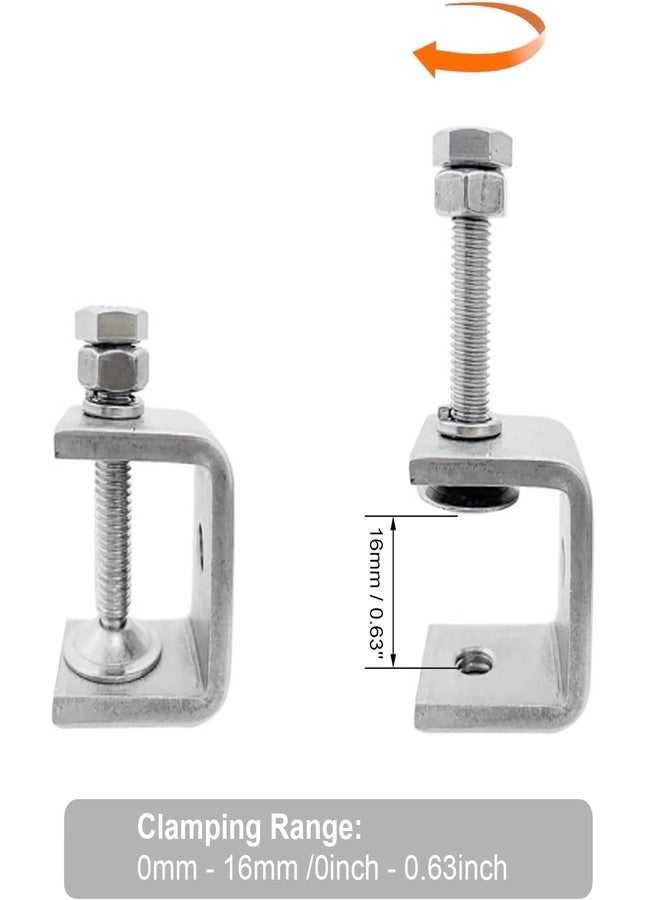 Vietrey Stainless Steel C-Clamp with 0.79 Inch Wide Jaw Opening for Woodworking Welding Building Household Mount 4 Pcs - Image 3