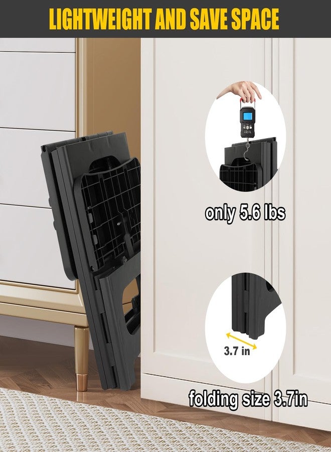 SENQI Folding 2-Step Stool for Adults Kids Non-Slip Collapsible Portable Step Stool for Kitchen Home Toilet Bedroom Office Bathroom Rv,Holds 300 Lbs(Black) - Image 5