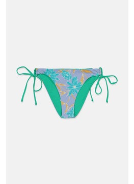 women'secret Women 1 Pc Reversible Bikini Bottom, Green and Lilac  - Image 1